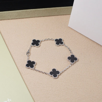 [Luxery] CLOVER 5 MOTIF ONYXS BRACELET COLLECTION