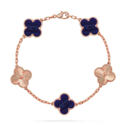 [Luxery]CLOVER 5 MOTIF PURPLE STRIPES BRACELET COLLECTION