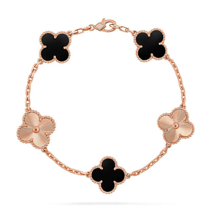 [Luxery] CLOVER 5 MOTIF ONYXS BRACELET COLLECTION