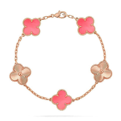 [Luxery] CLOVER 5 MOTIFS  PINK MOP BRACELET COLLECTION