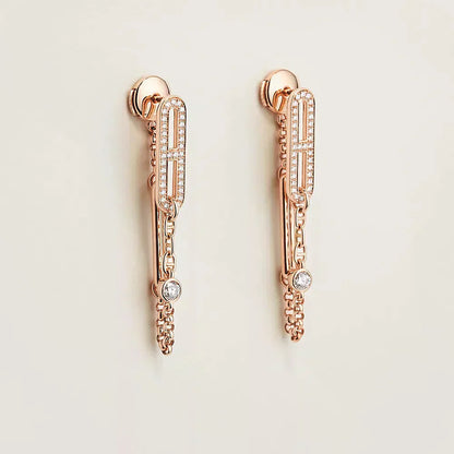 [Luxery]CHAINE CHAOS DIAMOND DROP EARRINGS