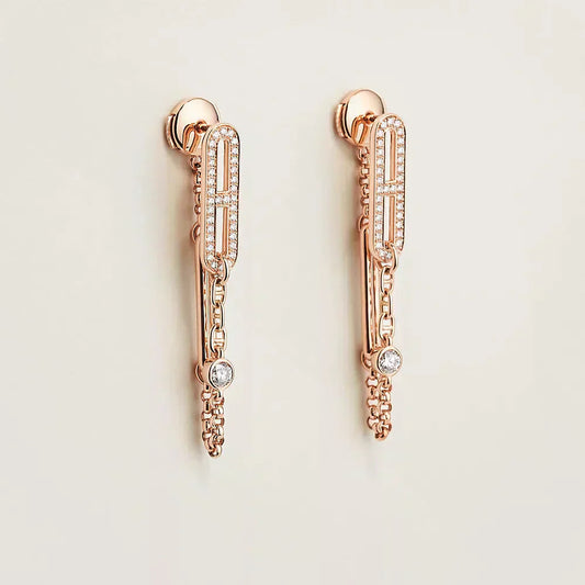 [Luxery]CHAINE CHAOS DIAMOND DROP EARRINGS