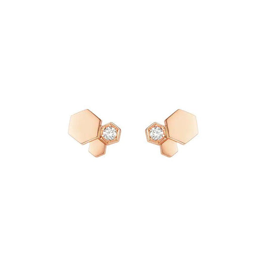 [Luxery]BEE LOVE PINK GOLD DIAMOND EARRINGS