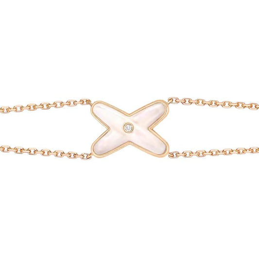 [Luxery]JEUX BRACELET WHITE MOP PINK GOLD 1 DIAMOND
