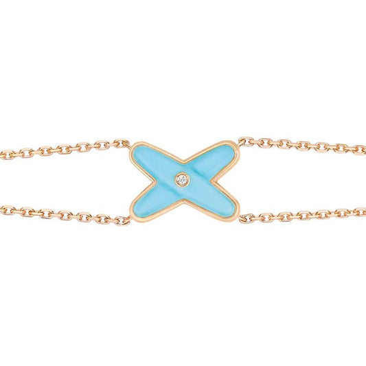 [Luxery]JEUX BRACELET TURQUOISE PINK GOLD 1 DIAMOND