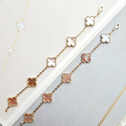 [Luxery] CLOVER 5 MOTIFS  PINK MOP BRACELET COLLECTION