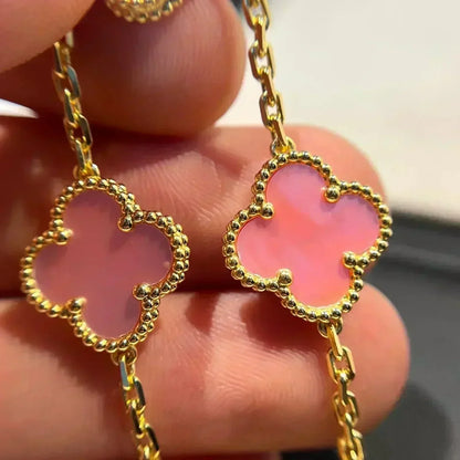 [Luxery] CLOVER 5 MOTIFS  PINK MOP BRACELET COLLECTION