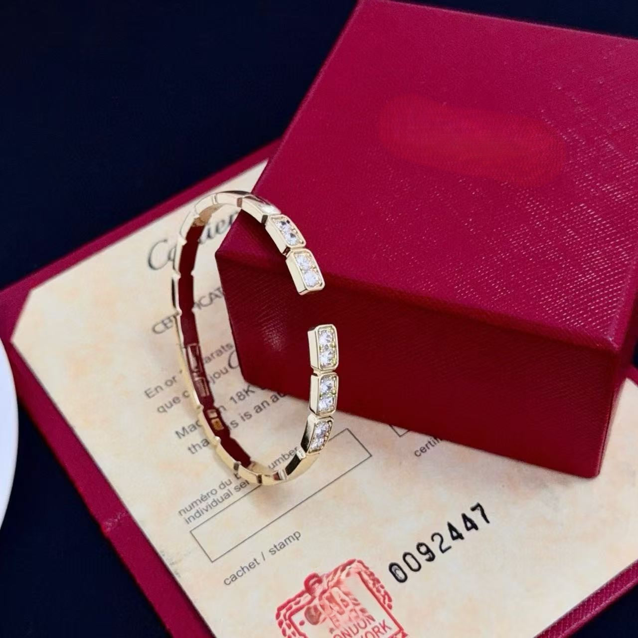 [Luxery jewelrys]LOVE DIAMOND OPEN  BRACELET