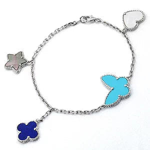 [Luxery]LUCKY SPRING SILVER BRACELET 4 MOTIF