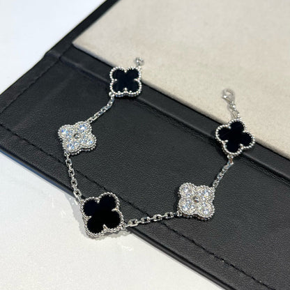 [Luxery] CLOVER 5 MOTIF ONYXS BRACELET COLLECTION