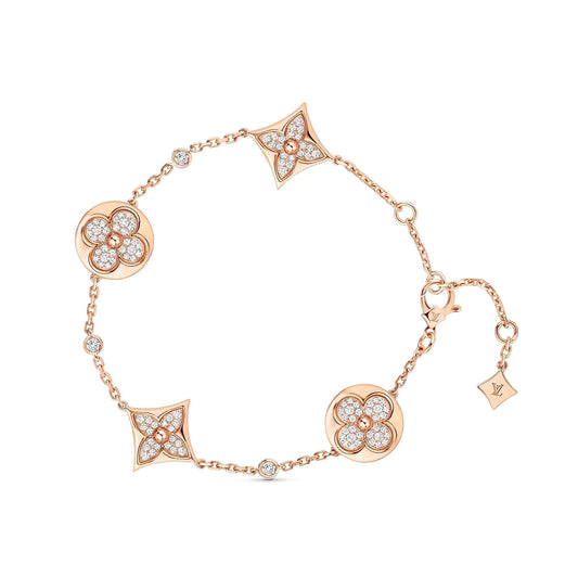 [Luxery]STAR AND SUN 4 MOTIFS GOLD DIAMONDS BRACELET