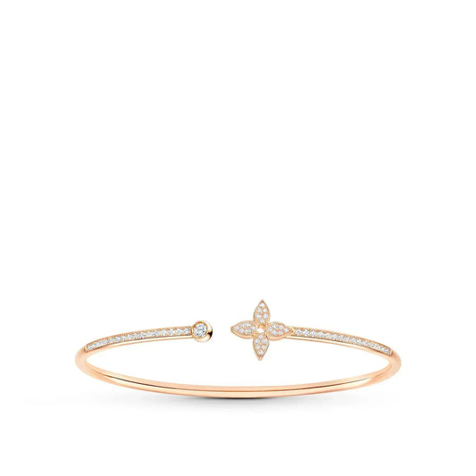 [Luxery]IDYLLE PINK GOLD OPEN BRACELET DIAMOND PAVED