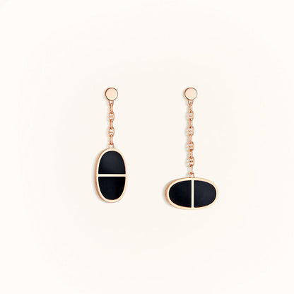 [Luxery]CHAINE VERSO BLACK CERAMIC EARRINGS