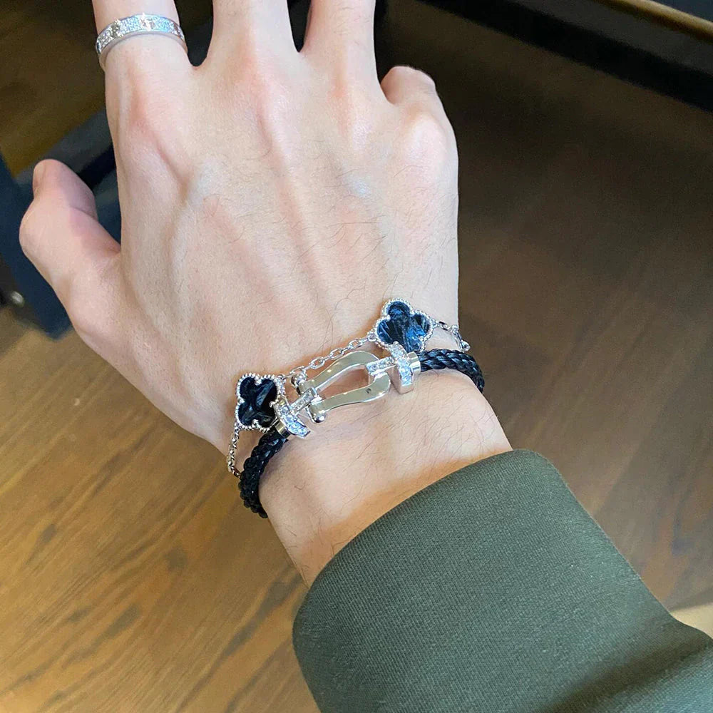 [Luxery]CLOVER 5 MOTIF PIETERSITE BRACELET COLLECTION