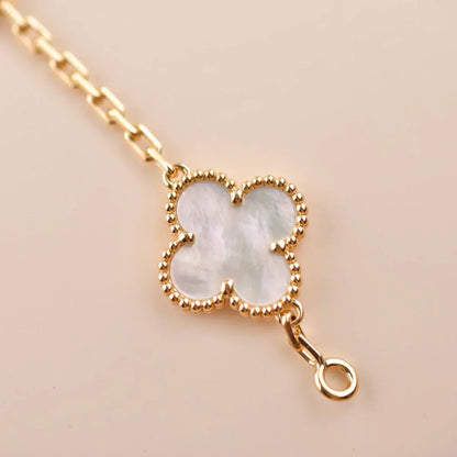 [Luxery]CLOVER WHITE PEARL MOP 5 MOTIF BRACELET COLLECTION