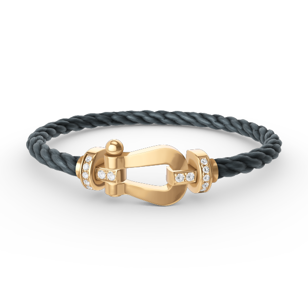 [Luxery]FORCE LARGE HORSESHOE HALF DIAMOND BRACELET GOLD