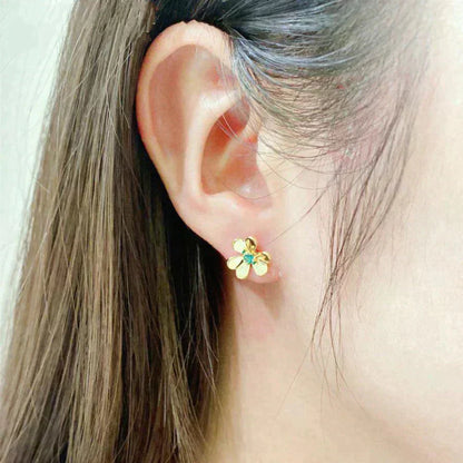 [Luxery]FRIVOLE  FLOWER MALACHITE EARRINGS