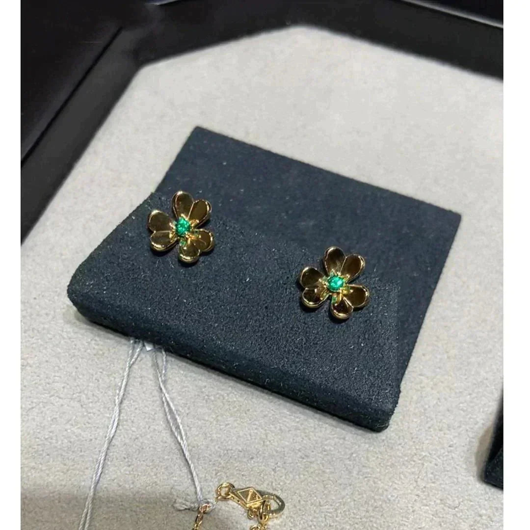 [Luxery]FRIVOLE  FLOWER MALACHITE EARRINGS