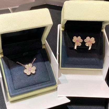 [Luxery]FRIVOLE PINK GOLD FLOWER DIAMOND EARRINGS