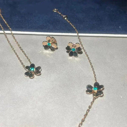 [Luxery]FRIVOLE  FLOWER MALACHITE EARRINGS