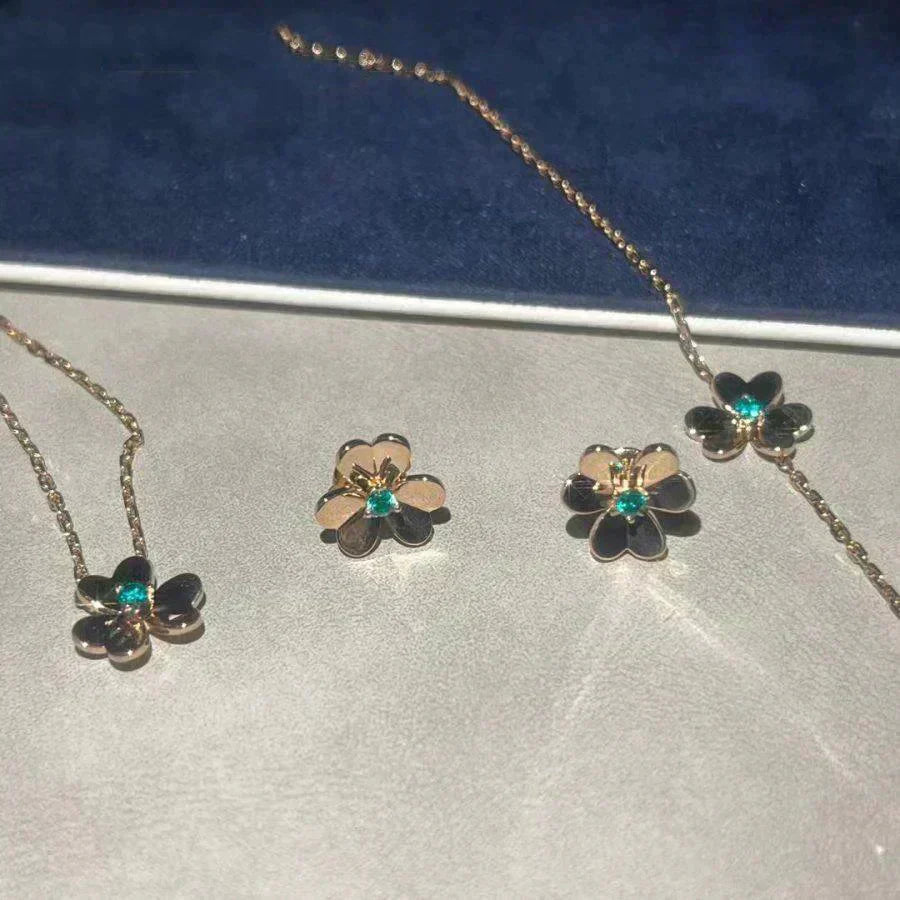[Luxery]FRIVOLE  FLOWER MALACHITE EARRINGS