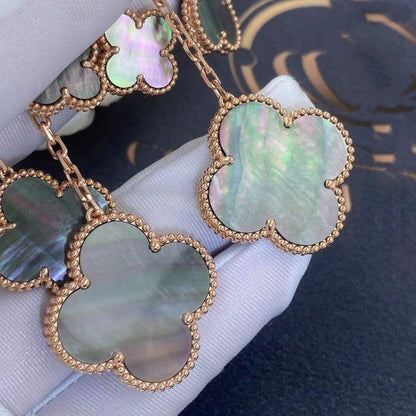 [Luxery]CLOVER EARRINGS DARK MOP 4 MOTIFS ROSE GOLD
