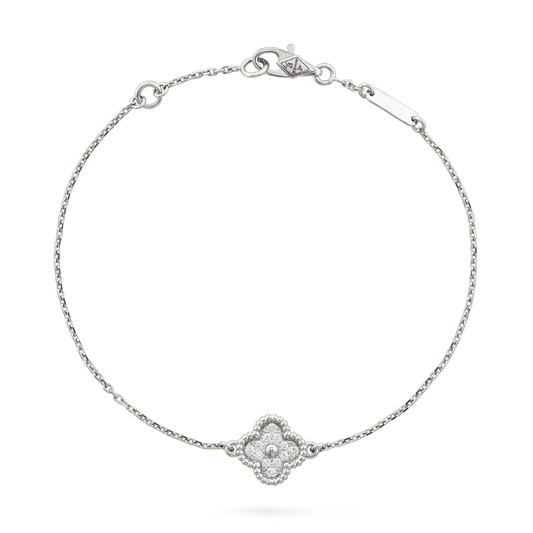 [Luxery]CLOVER  SINGLE FLOWER BRACELET SILVER