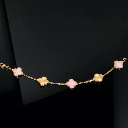 [Luxery] CLOVER 5 MOTIFS  PINK MOP BRACELET COLLECTION